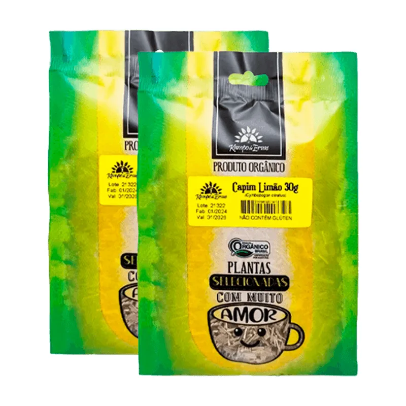 Kit 2x: Chá De Capim Limão Orgânico Kampo De Ervas 30g