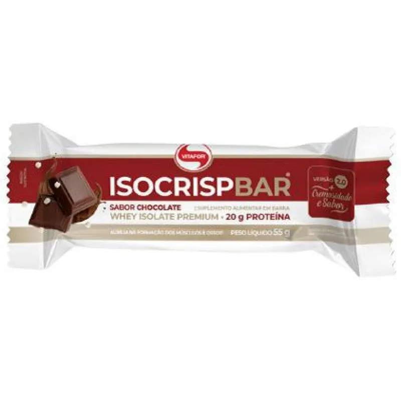 Kit 2x: Isocrisp Bar Barra De Proteína Chocolate Vitafor 55g