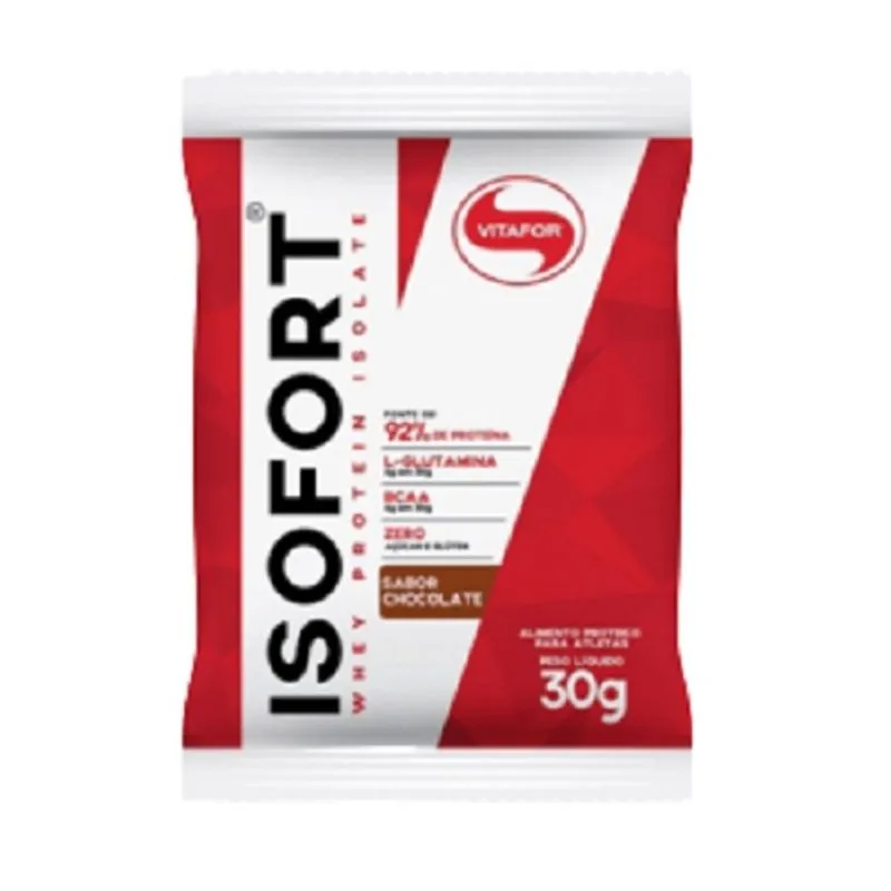 Kit 2X: Isofort Whey Protein Isolado Chocolate Vitafor 30g