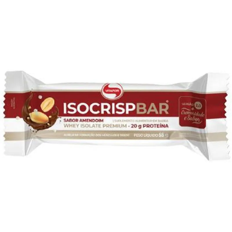 Kit 2x: Isocrisp Bar Barra De Proteína Amendoim Vitafor 55g