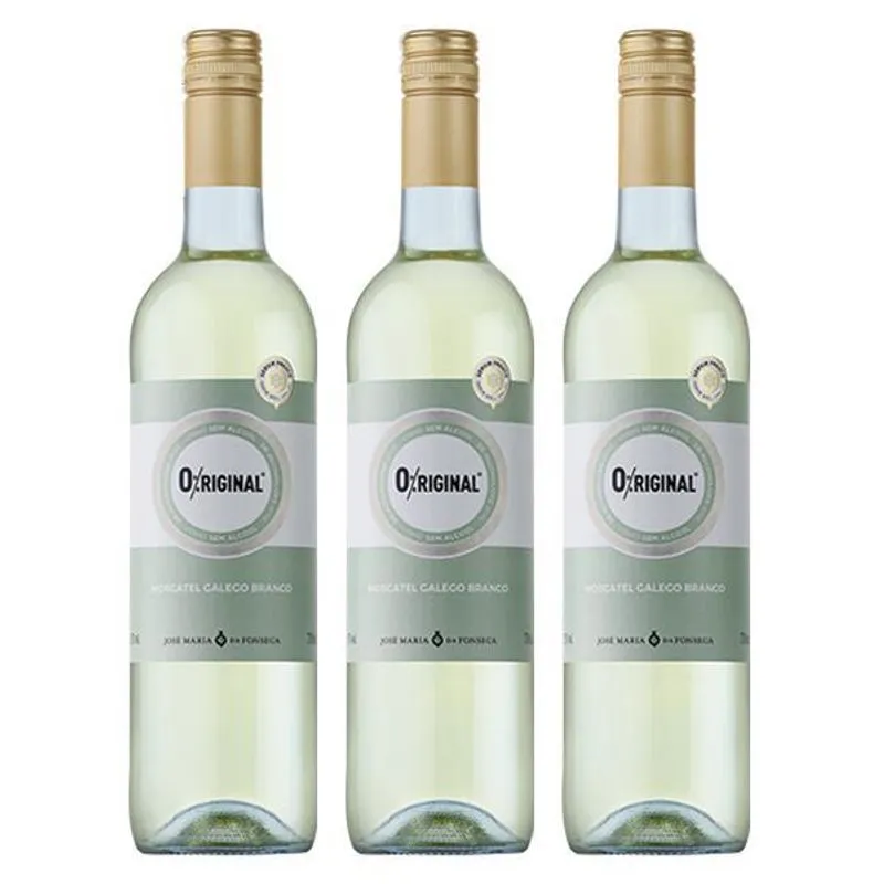 Kit 3 Un Vinho Sem Álcool Branco Moscatel Original 750 Ml