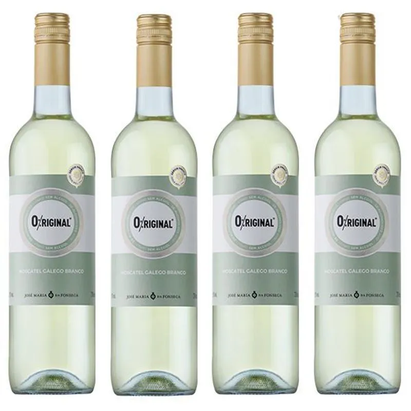 Kit 4 Un Vinho Sem Álcool Branco Moscatel Original 750 Ml