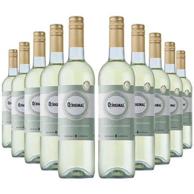 Kit 10 Un Vinho Sem Álcool Branco Moscatel Original 750 Ml