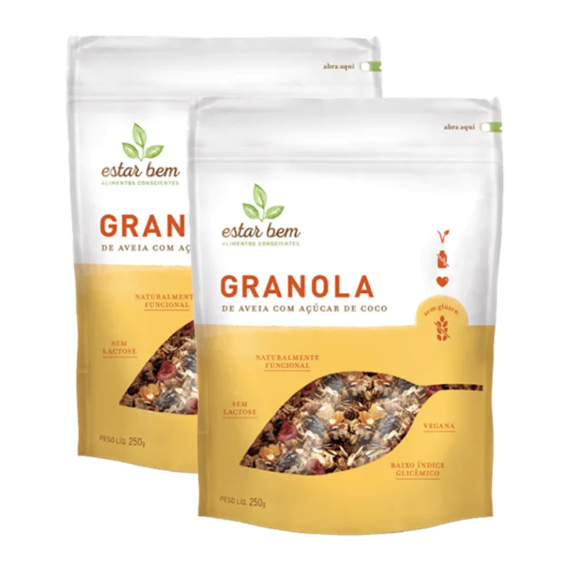 Kit 2x: Granola De Aveia Sem Glúten Estar Bem 250g