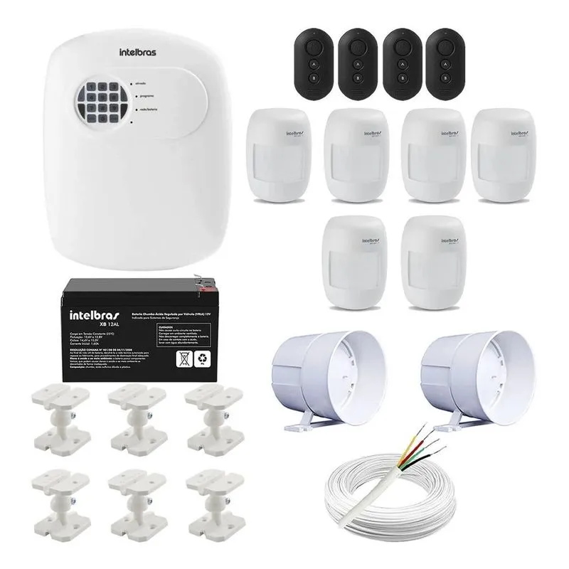 Kit Completo Central Alarme Intelbras Anm 24 Net Com Fio Big