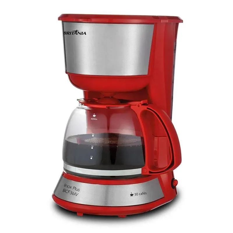 Jarra Cafeteira Britânia Bcf36iv Vermelha 30 Cafés Original