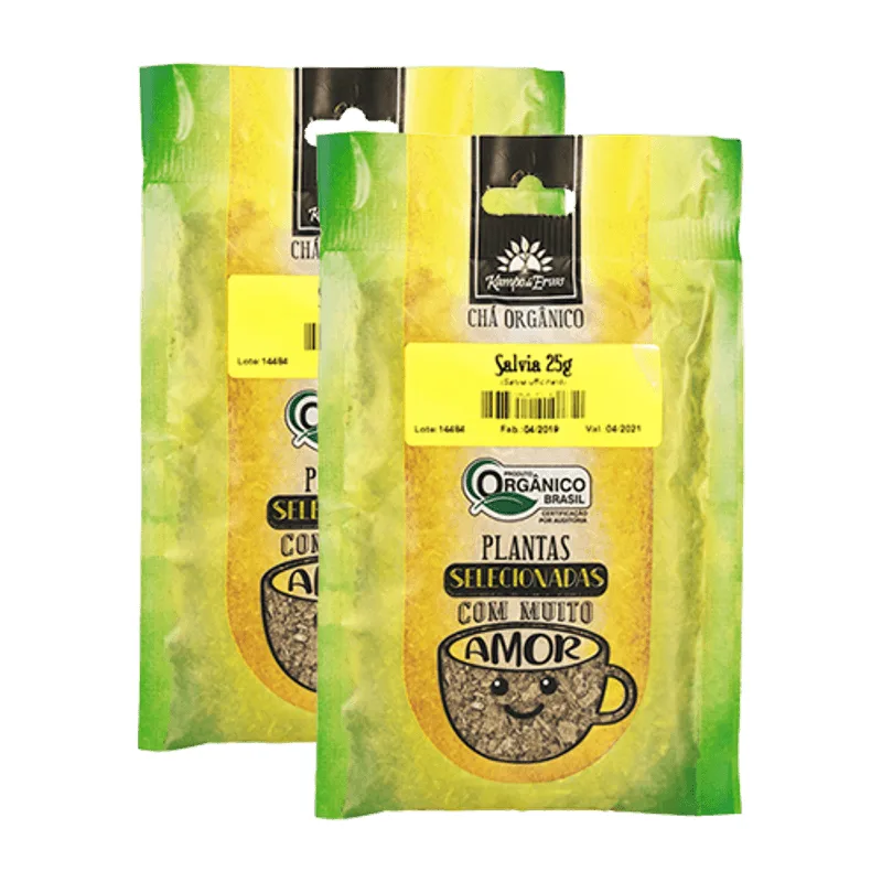Kit 2x: Chá De Sálvia Orgânico Kampo De Ervas 25g