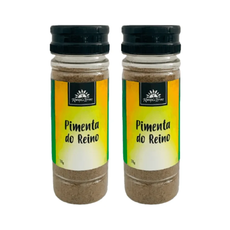 Kit 2x: Pimenta Do Reino Em Pó Tempero Kampo De Ervas 70g