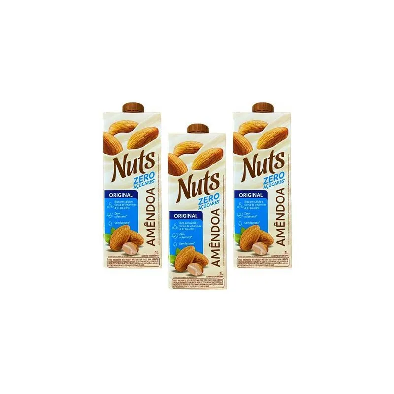 Kit Com 3 Bebidas Amendoa Nuts Original Zero 1l