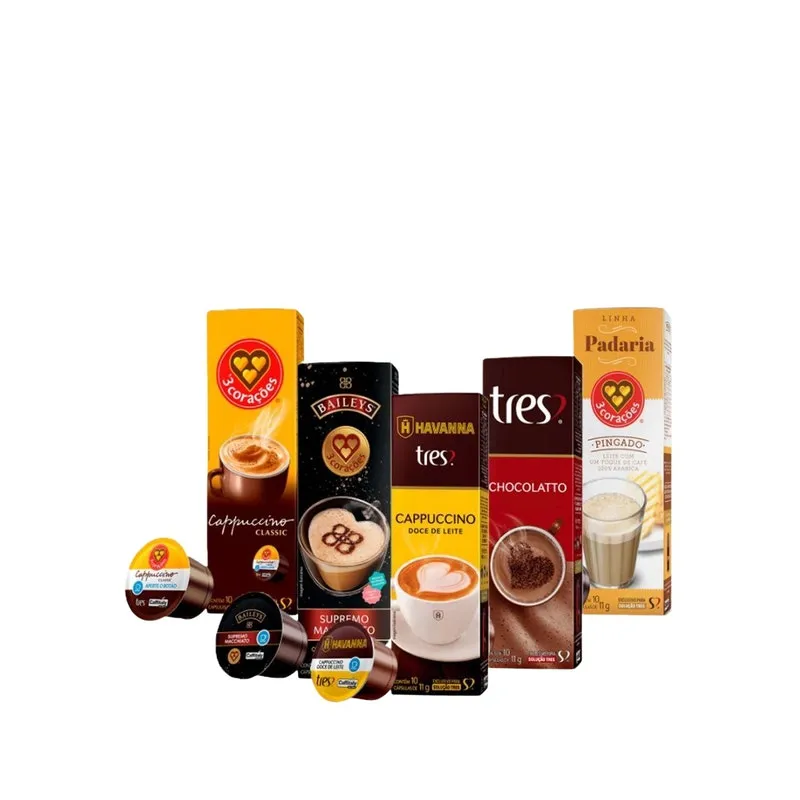 Kit 10 Caixas Bebida Cremosa 3 Três Corações - 100 Cápsulas