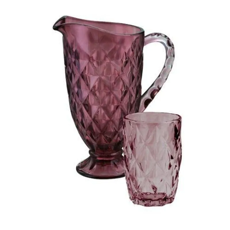 Mimo Style Kit Jarra E Jogo 6 Copos Marsala Vitral Verre