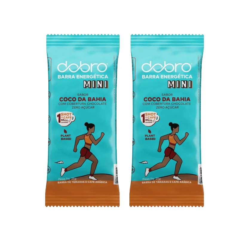 Kit 2x: Barra Energética Coco Com Chocolate Dobro 25g