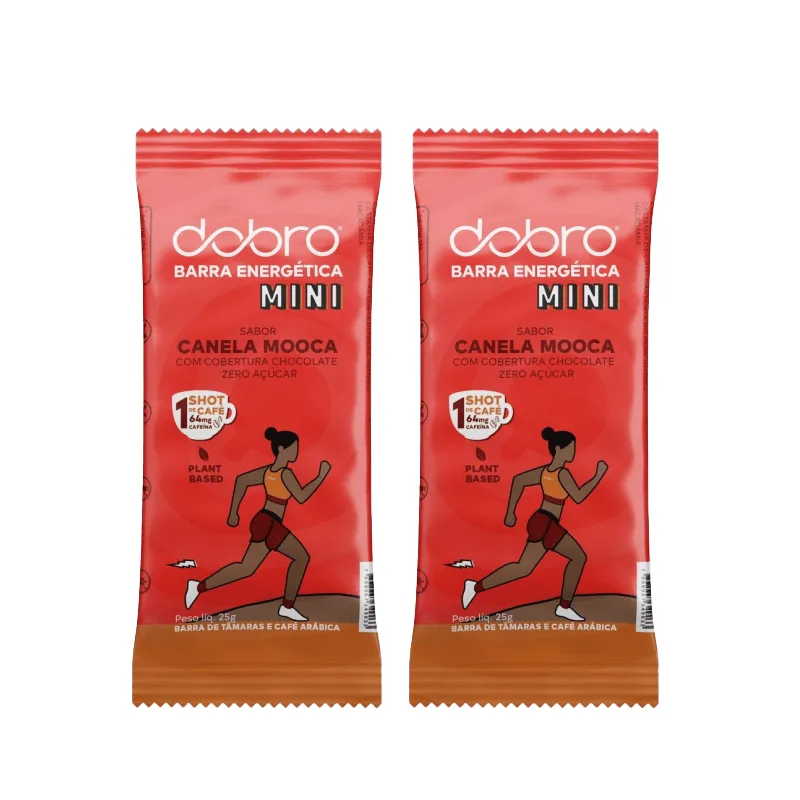 Kit 2x: Barra Energética Canela Com Chocolate Dobro 25g