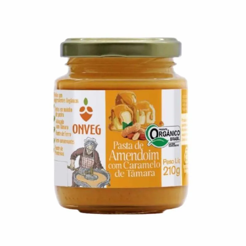 Kit 2x: Pasta De Amendoim Com Tâmara Orgânica Onveg 210g
