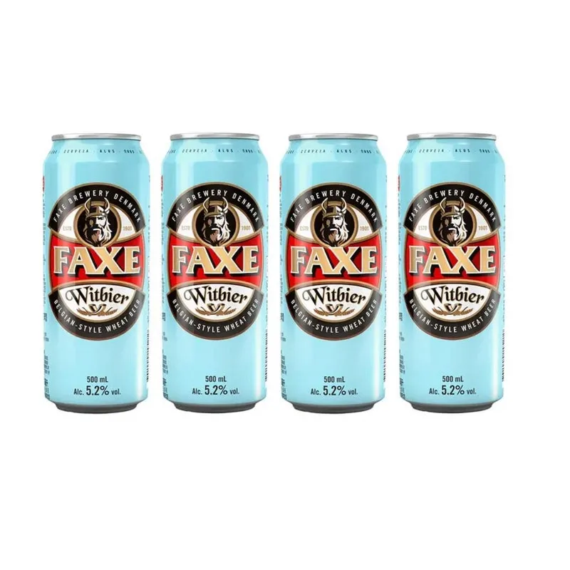 Kit 4 Cervejas Faxe Witbier Lata 500 Ml