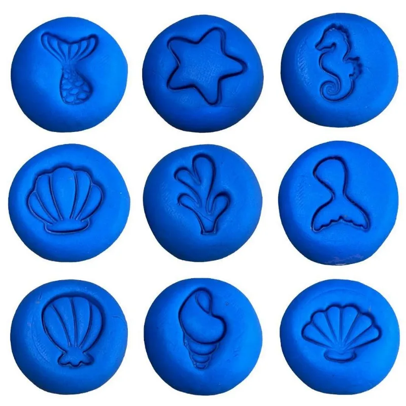 Kit 9 Carimbo Marcador Brigadeiro Doce Mar Sereia Concha