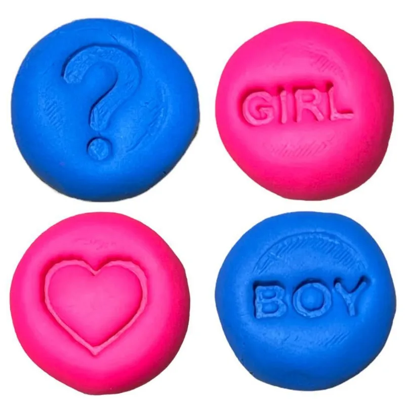 Kit 4 Carimbo Marcador Brigadeiro Chá Revelação Bebê Baby