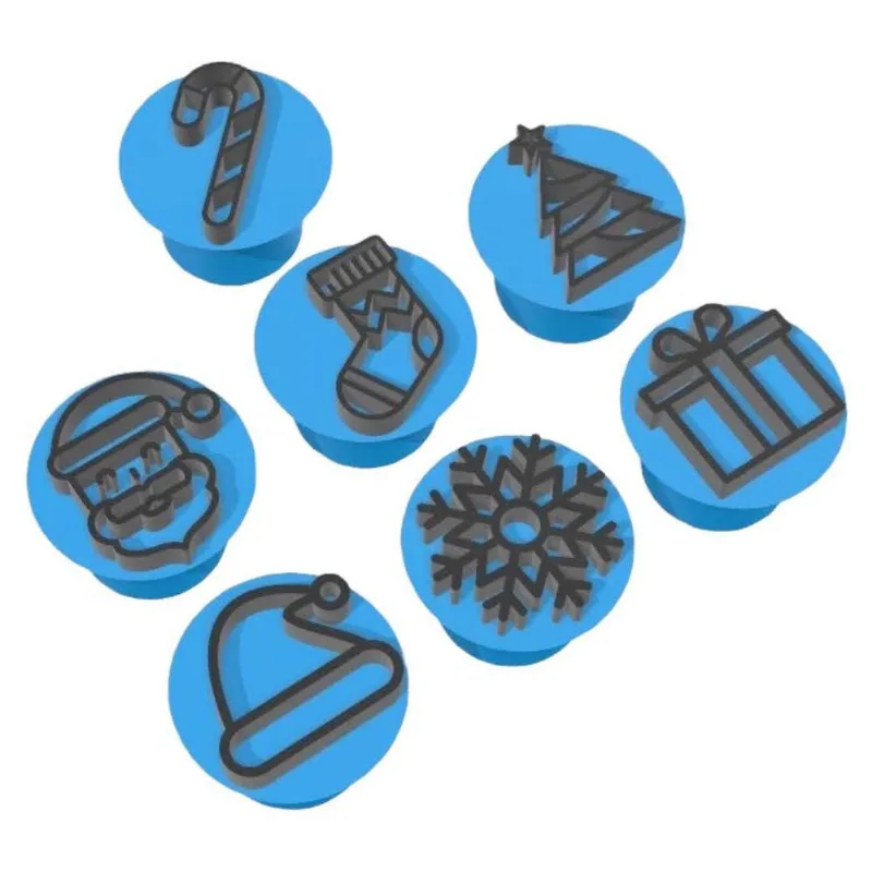 Kit 7 Carimbo Marcador Brigadeiro Natal Presente Arvore Meia