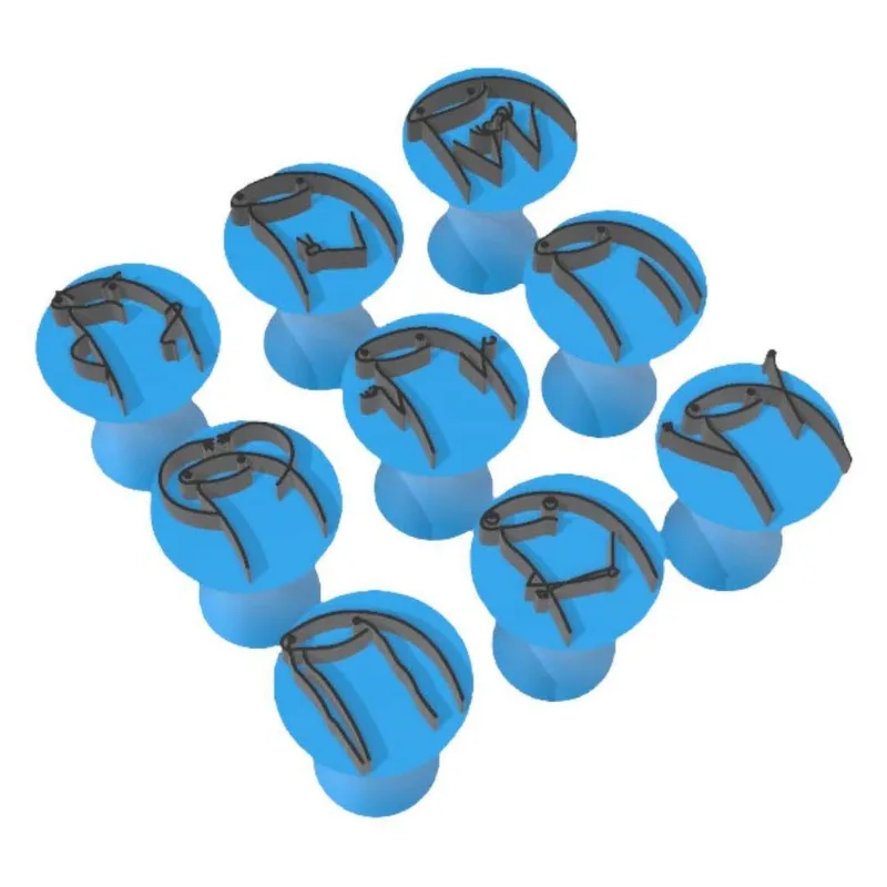 Kit 9 Carimbo Brigadeiro Flork Bento Festa Molde Marcador