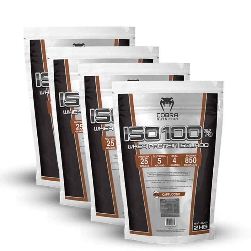 Kit Whey Protein Isolado 8 Kilos (4 pacotes) Capuccino