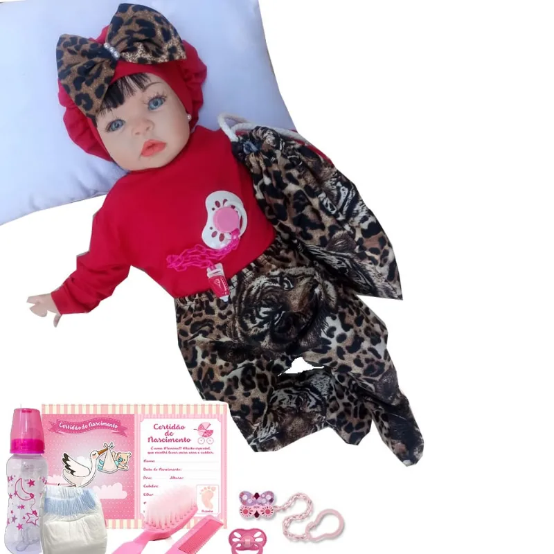 Bebê Reborn Larinha Oncinha Com Vermelho