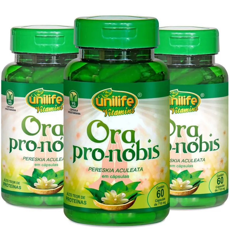 Kit 3 Ora Pro-Nóbis -60 Cápsulas Unilife
