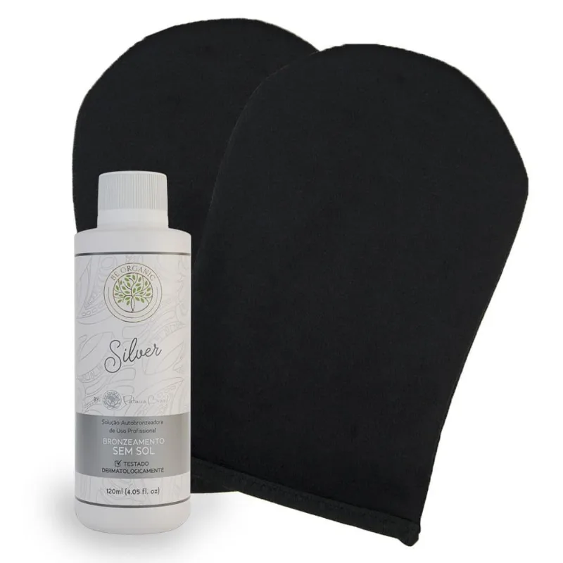 Combo Solução Bronzeadora Silver 120 Ml + Luvas Aplicadoras