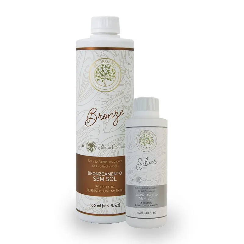 Kit Solução Bronzeadora Bronze 500 Ml+ Silver 120 Ml