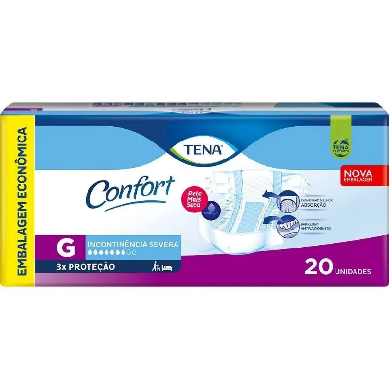 Fralda Geriátrica Tena Confort G Com 20 Unidades