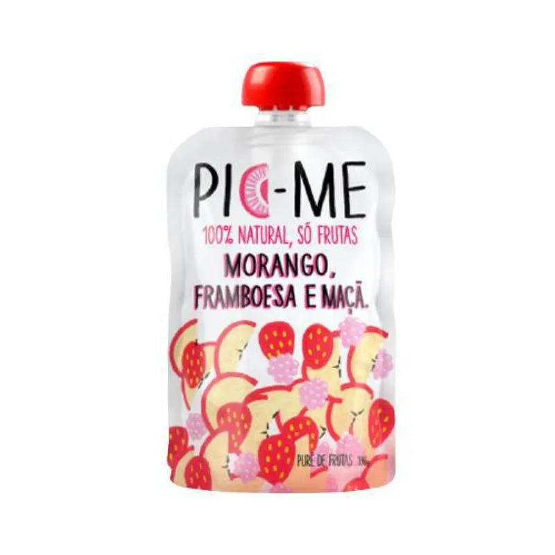 Kit 2x: Purê De Frutas Morango, Framboesa E Maçã Pic Me 100g