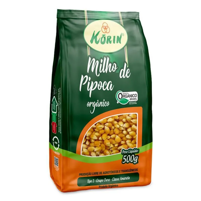 Kit 2x: Milho De Pipoca Orgânico Korin 500g