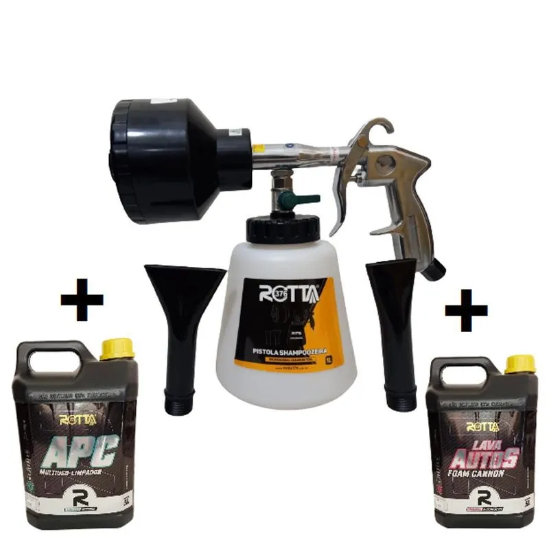 Tornador Shampoozeira 2 Bicos+shampoo 5l+apc Multiuso 5l