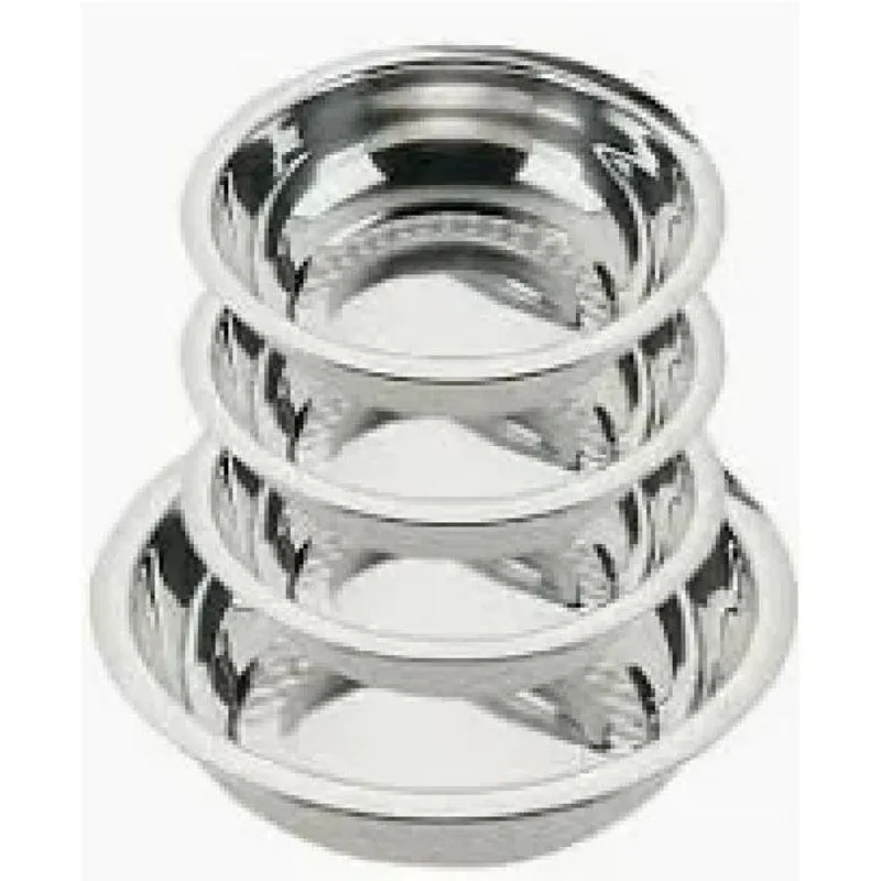 Kit 4 Bacias Tigela Bowl De Inox - 24,5 Cm/24 Cm/22 Cm/15 Cm