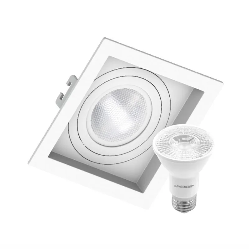 Kit 2 Spot Embutir Par20 Multidirecional + Lampada Led 4,8W