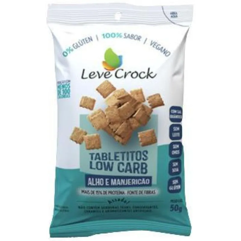 Kit 2x: Biscoito Alho/manjericão Low Carb Leve Crock 50g