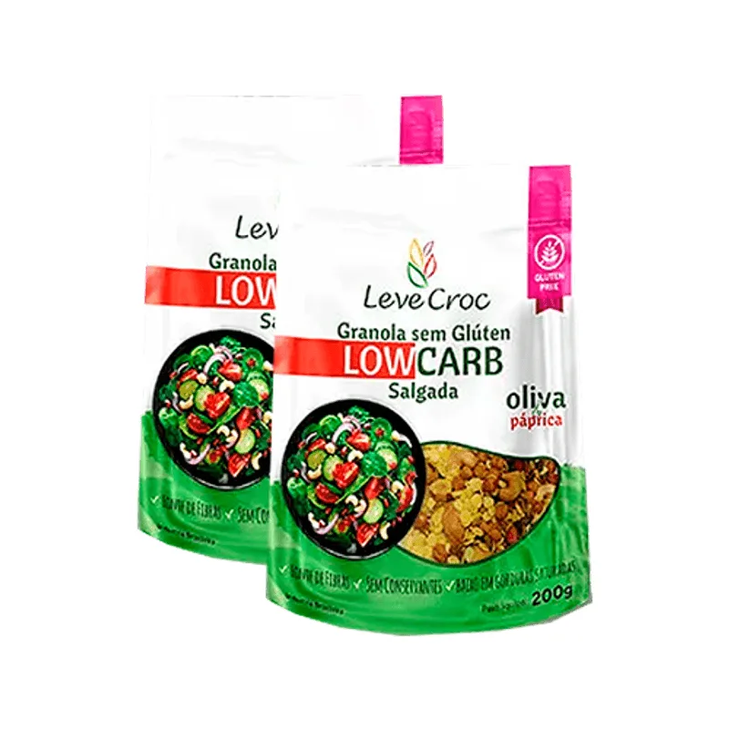 Kit 2x: Granola Salg Azeite/páprica Low Carb Leve Crock 200g