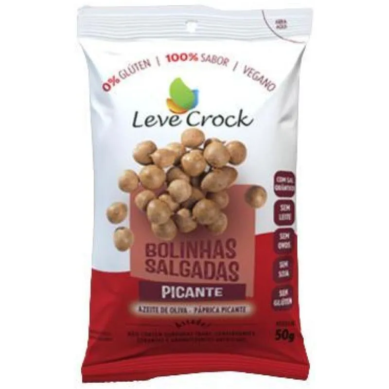 Kit 2x: Bolinha Salgada Picante Sem Glúten Leve Crock 50g