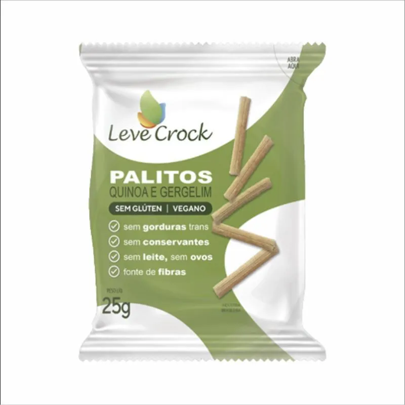 Kit 2 Biscoito Quinoa/Gergelim Sem Glúten Leve Crock 25g