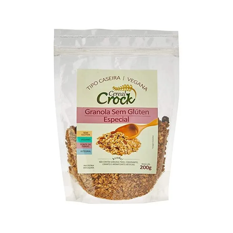 Kit 2x: Granola De Aveia Sem Glúten Leve Crock 200g