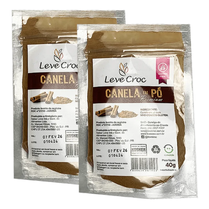 Kit 2x: Canela Em Pó Leve Crock 40g