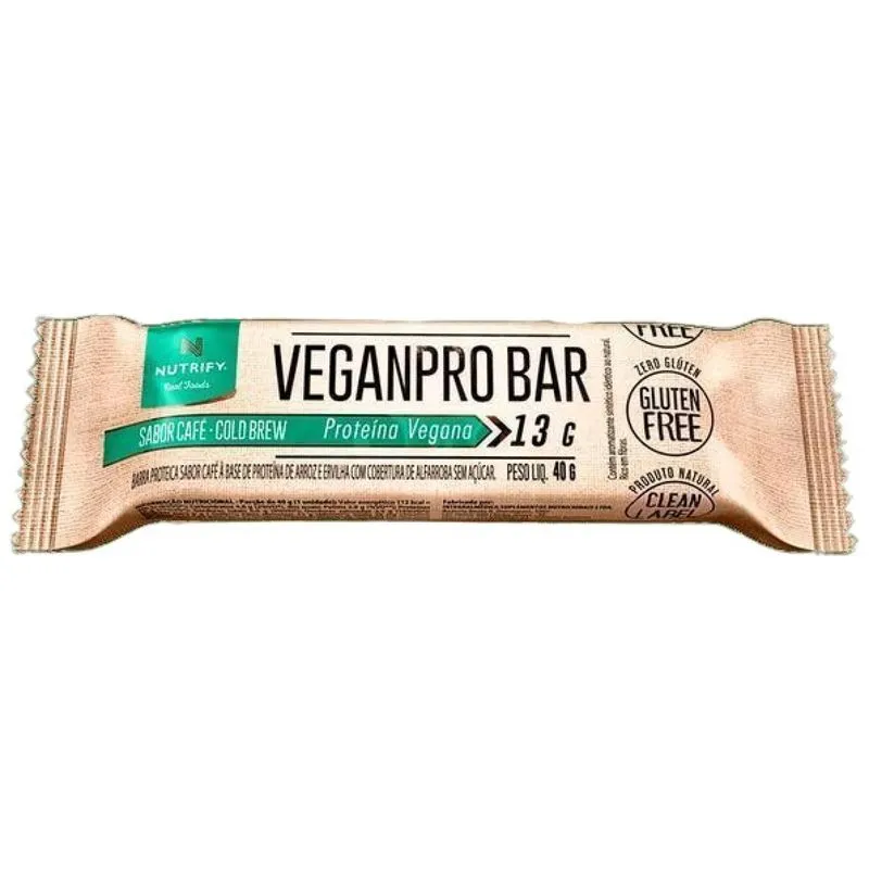 Kit 2 Barra De Proteína Veganpro Coffee Nutrify 40g