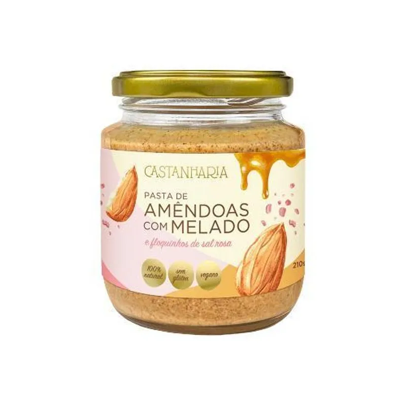 Kit 2x: Pasta De Amêndoas/melado/sal Vegana Castanharia 210g