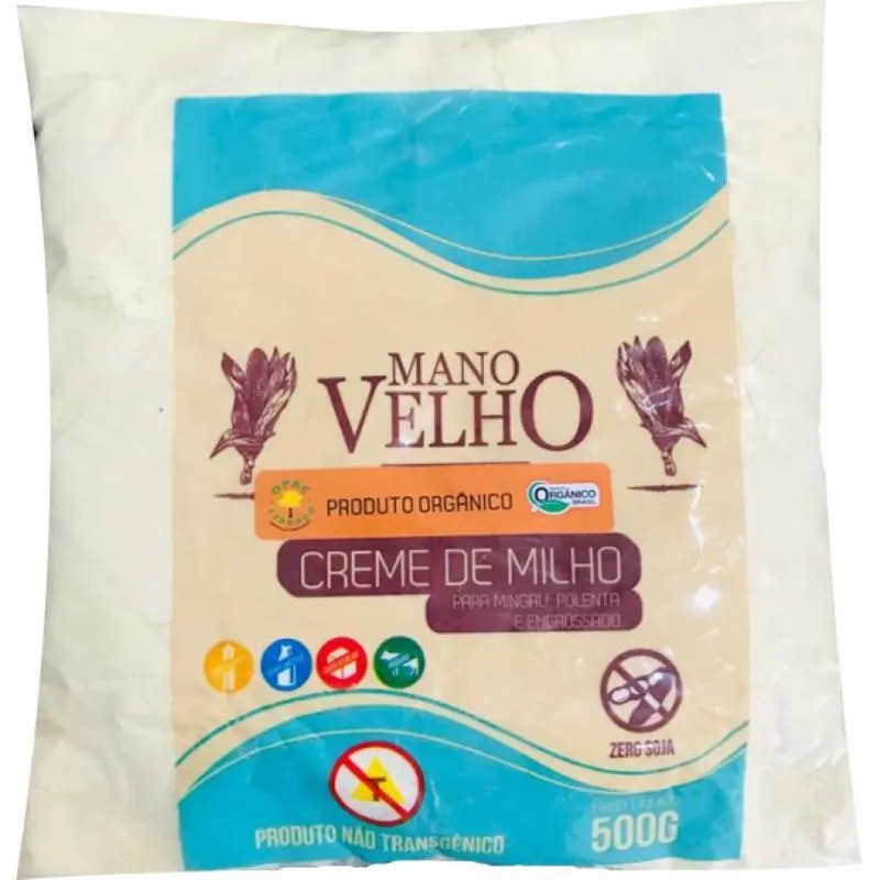 Kit 2x: Creme De Milho Orgânico Mano Velho 500g