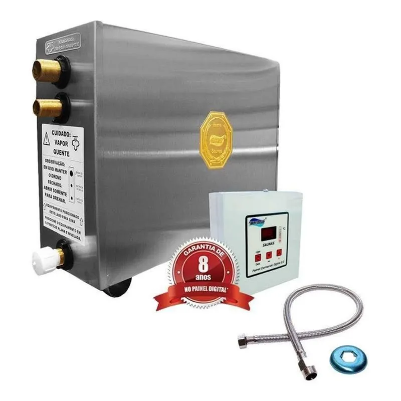 Sauna Vapor Elétrica 6Kw Inox 220V Bif Digital Impercap
