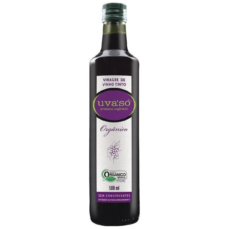 Kit 2x: Vinagre De Vinho Tinto Orgânico Uva Só 500ml