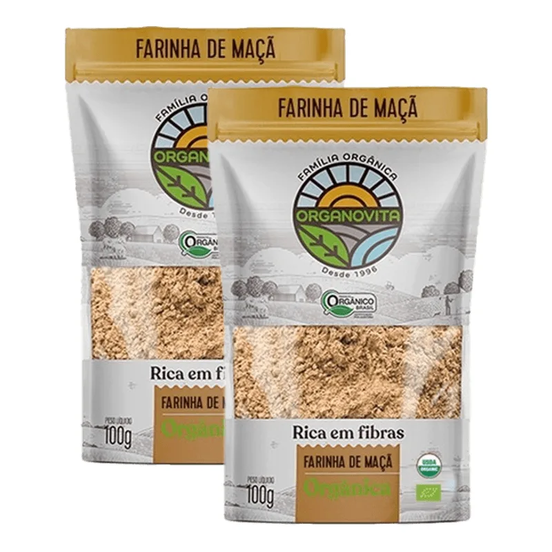 Kit 2x: Farinha De Maçã Orgânica Organovita 100g