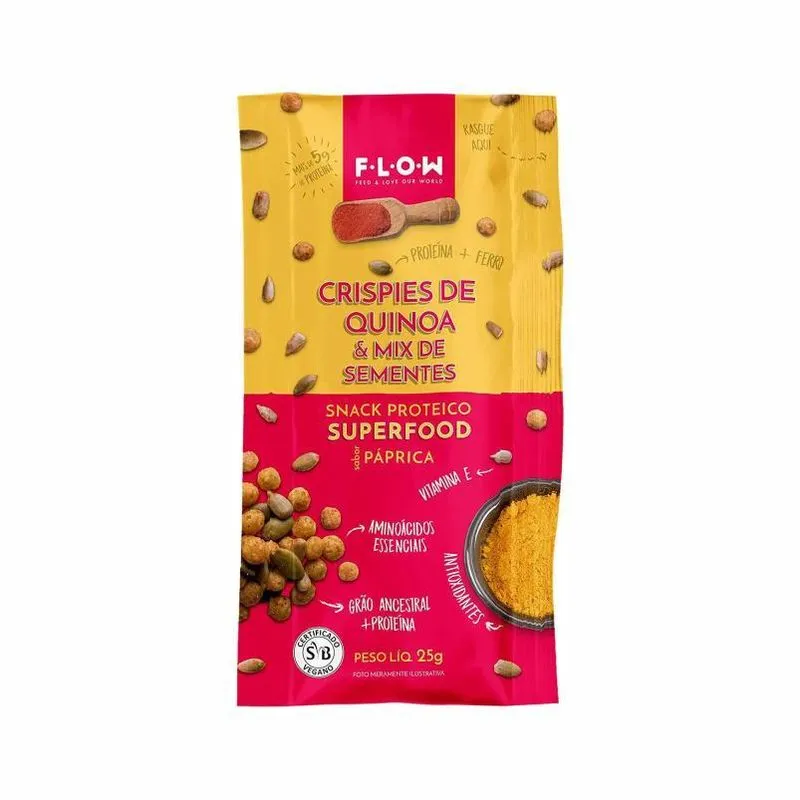 Kit 2 Crispies Quinoa/sementes Com Páprica Flow 25g