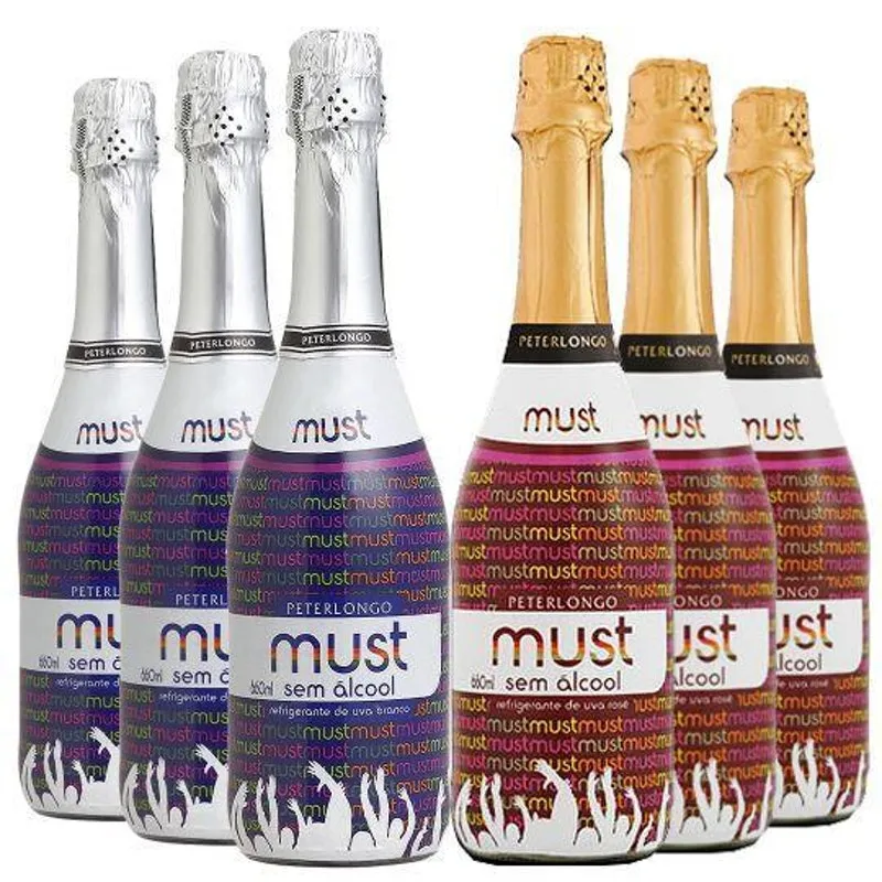 Kit 6 Gfs Espumante Sem Álcool Branco E Rosé Must 660 Ml