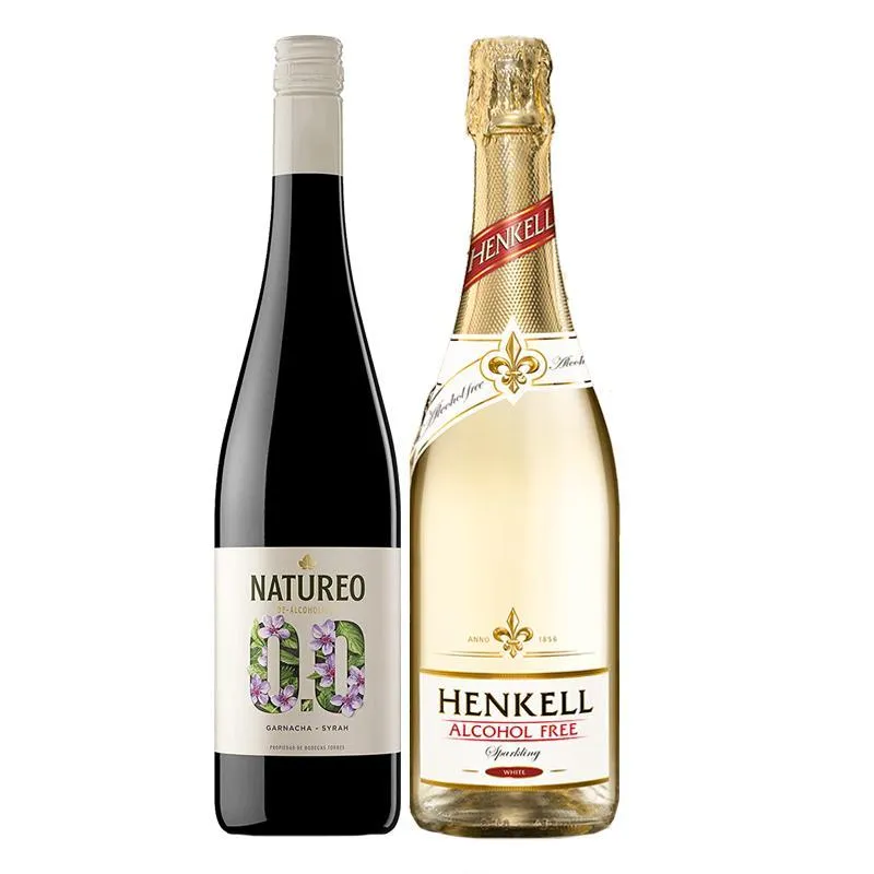 Kit Vinho Tinto E Espumante Sem Álcool Importado Seco 750 Ml