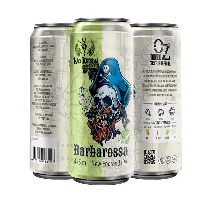 Kit 6 Latas New England Ipa Barbarossa - 473ml